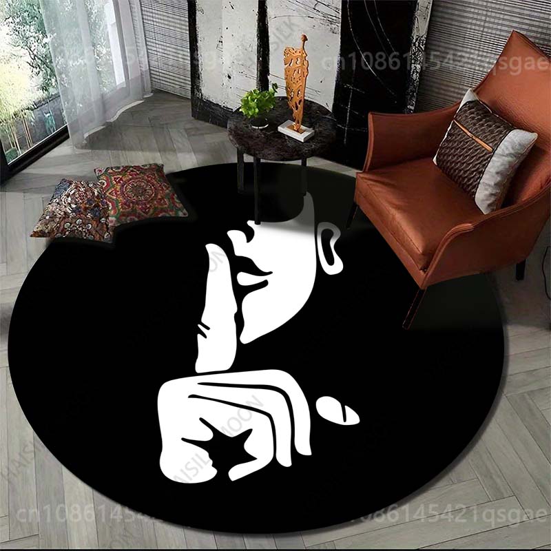 Commercial Printing Icon - سجادة دائرية مطبوعة بتصميم أيقونات الإيماءات